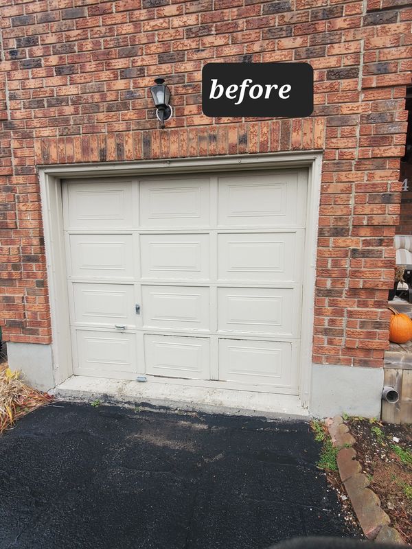 An old wooden garage door that was replaced by GDS OTTAWA
