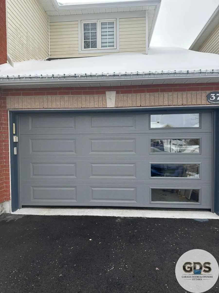 Garage door installed on a new-build home in Riverside South, Ottawa