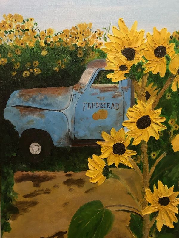 1951 Truck With Sunflowers
15 x 30 x 1.75 
$375 includes shipping