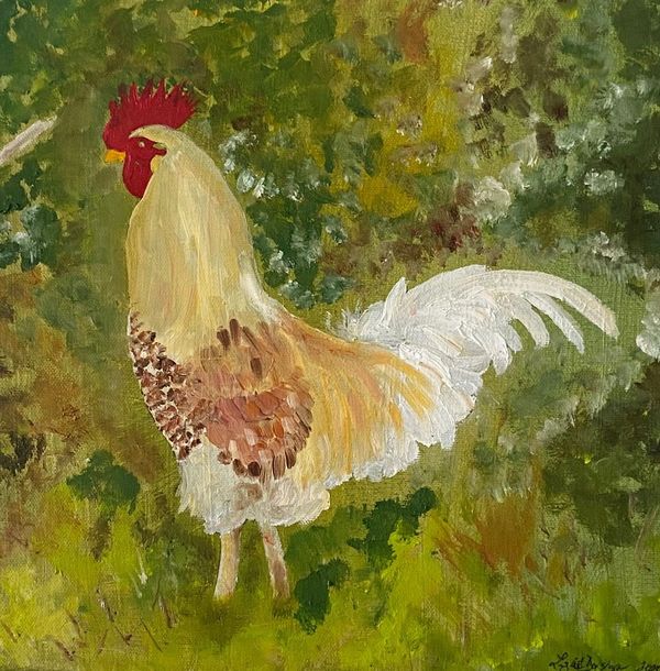 12 x 12 x .75 Oil Painting On Stretched Canvas With A  White  Frame
$250 includes shipping