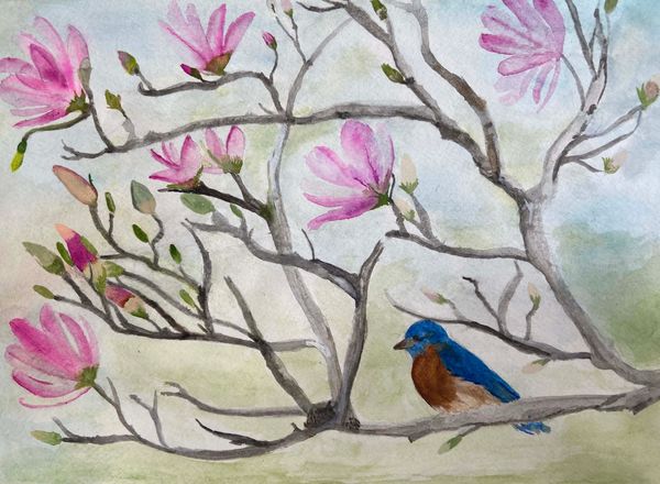 16 X 20 Watercolor on 120 Cold Press Paper - Matted
and Framed 
$250 Includes Shipping