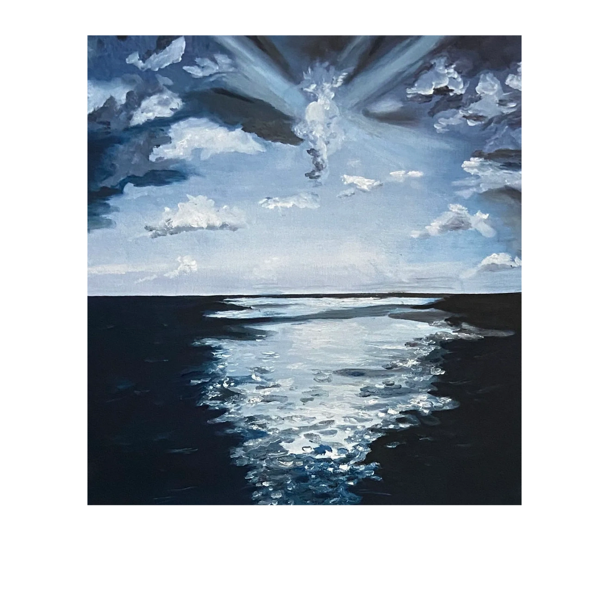 24 x 24 x 1.75  Acrylic on Stretched Canvas in a Black Floater Frame
$450 Includes Shipping