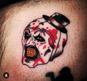 Evil Clown Tattoo done by Sean Frazer Syracuse