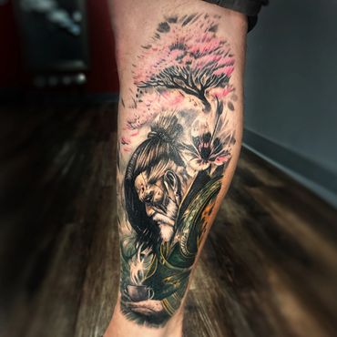 Full Color Ronin/Samurai Tattoo done by Ven in Syracuse New York 