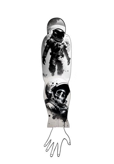 Skeleton Astronaut Tattoo design up for grabs in Syracuse New York 