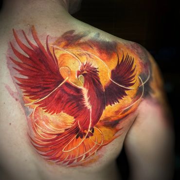 Full Color Phoenix Tattoo 