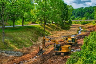 Construction on Holley Brach at Mayland Community College