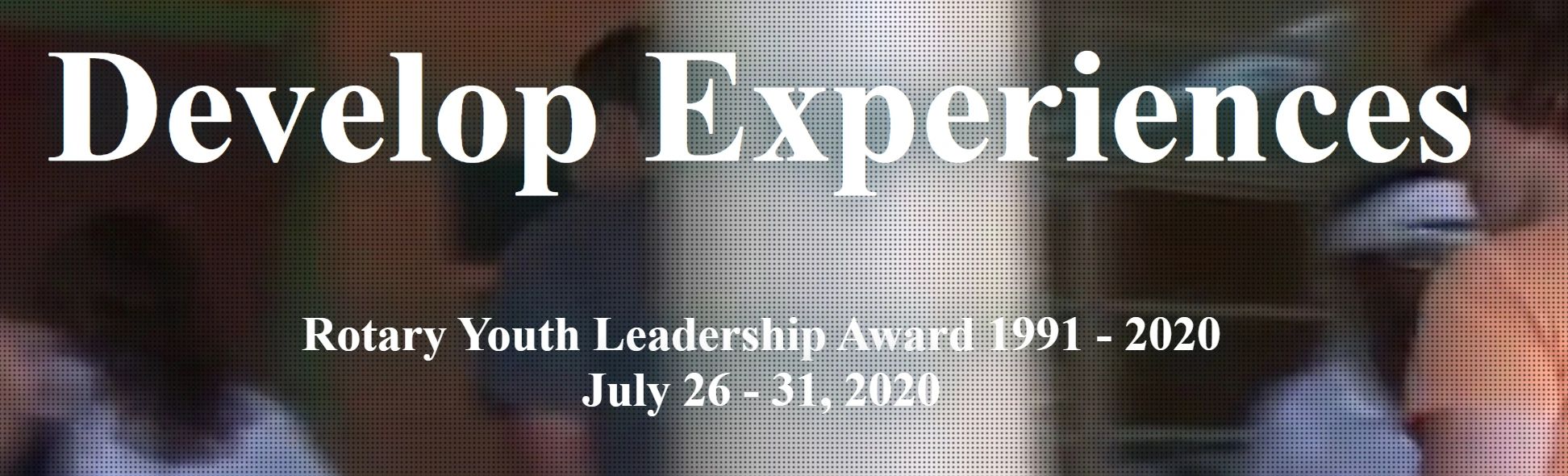 Promotional banner for Rotary Youth Leadership Award 2020 event.