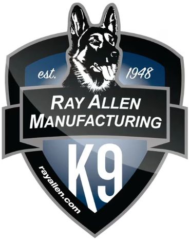 Logo of Ray Allen Manufacturing featuring a German Shepherd and K9 text.