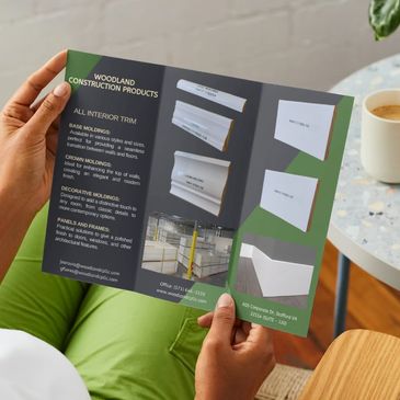 A look at our product brochure — highlighting baseboards, crown moldings, and decorative trim