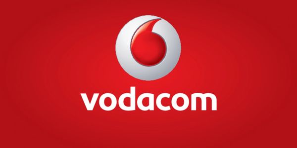 Vodacom logo on a red background.