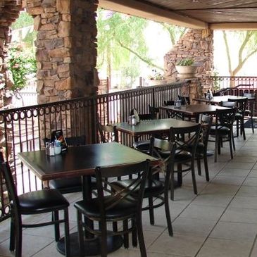 Reupholstered outdoor seating restaurant chairs