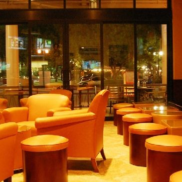 Luxury resort lounge seating commercial reupholstered brand specific seating chairs and tables