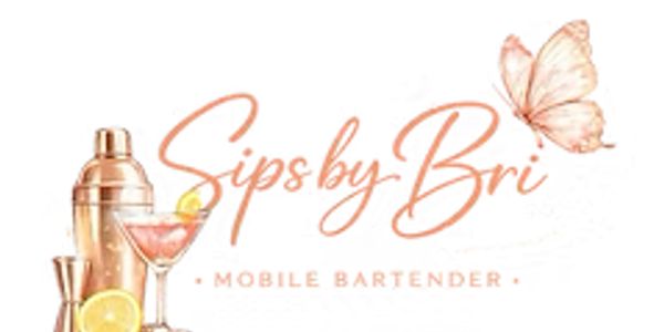 Logo for Sips by Bri mobile bartender service.