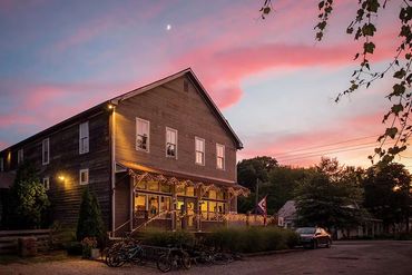 Brewery with sunset