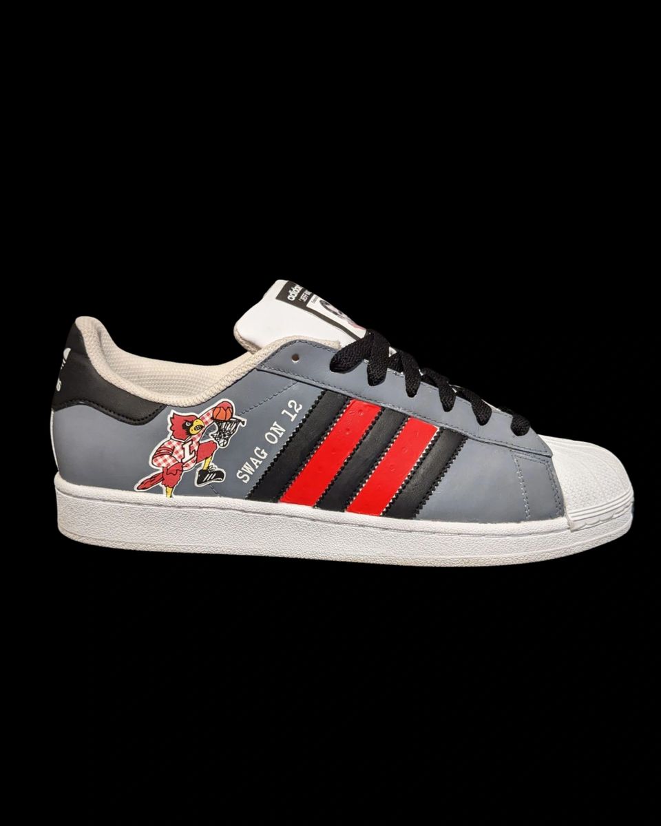 Dunking Cardinal Grey/Black Stripe-Adidas Superstars