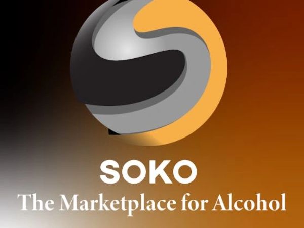 SOKO logo with tagline about alcohol marketplace.