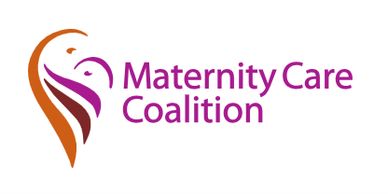 Logo of Maternity Care Coalition with mother and child graphic.