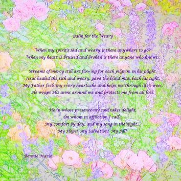 Background drawing for my Poem Balm for the Weary.