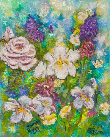 Beautiful Butterfly Garden
This is experimenting with great amounts of texture paint in different ar