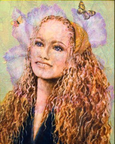 Lily Flower of Youth.
two different acrylic paintings overlapping each other in Photoshop and dimmed
