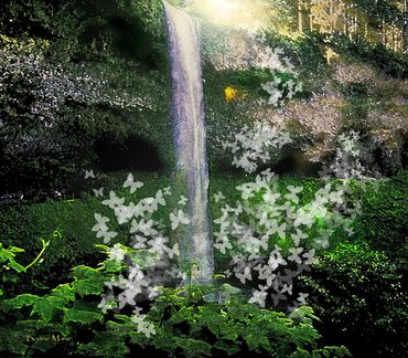 Butterfly Ascension fed with living water they as sprits ascend to The light of eternity.