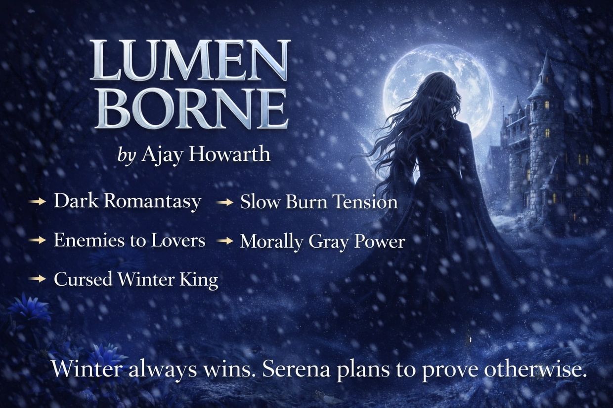 Lumen Borne by Ajay Howarth – a dark romantasy with enemies to lovers and slow burn tension.