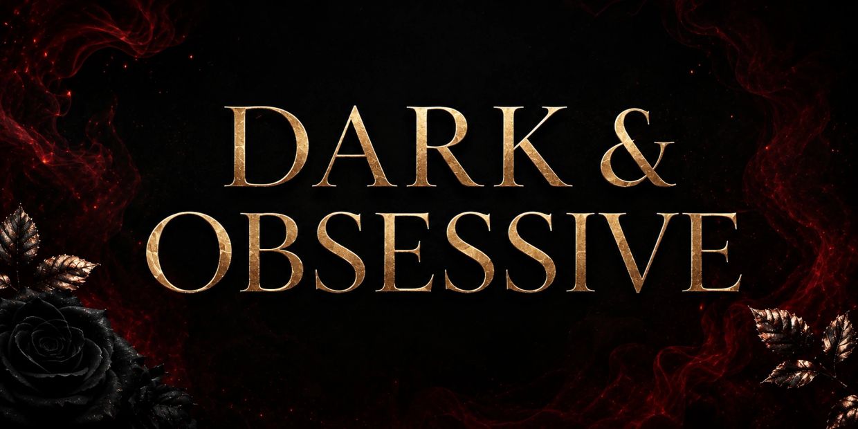 Dark and obsessive fiction banner for Ajay Howarth, featuring psychological suspense, obsession, and