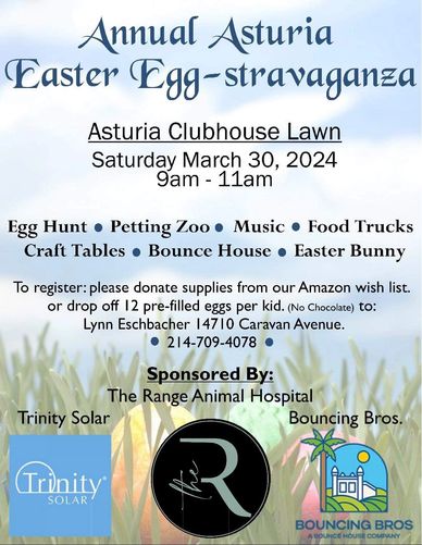 Asturia Easter Eggstravaganza Event is Saturday, March 30, 2024