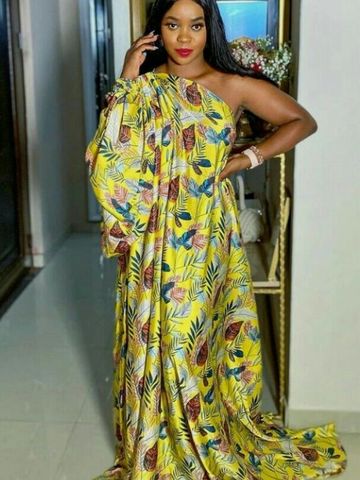 Floral satin long dress