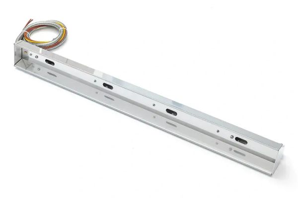 Metal electric heater element with wires.