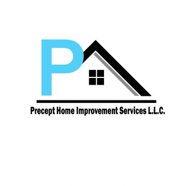 Precept Home Improvement Services LLC logo hyperlinked to "about" page. 