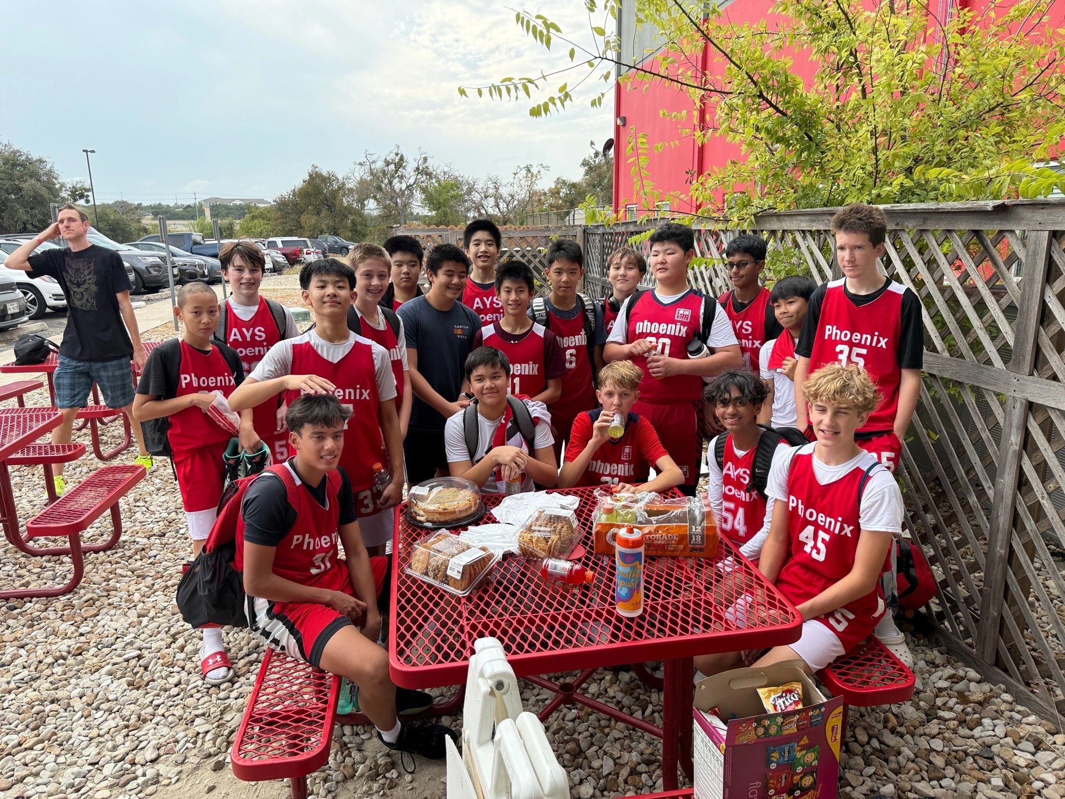 Great group of basketball teammates