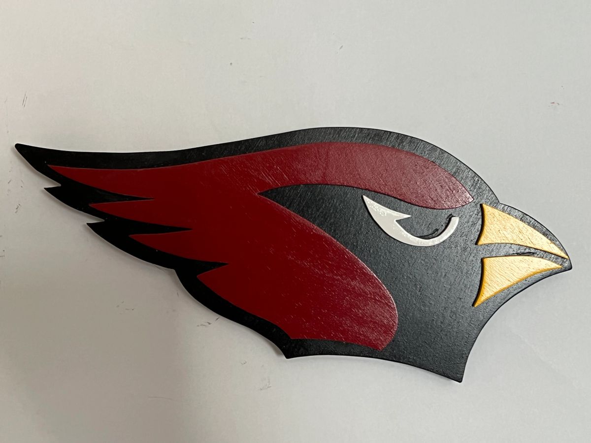 Arizona Cardinals Logo State Wood Sign