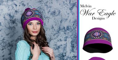 Native american Melvin war eagle beanies, headbands at art of where canada
