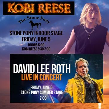 Concert posters for Kobi Reese and David Lee Roth on June 5 at The Stone Pony.