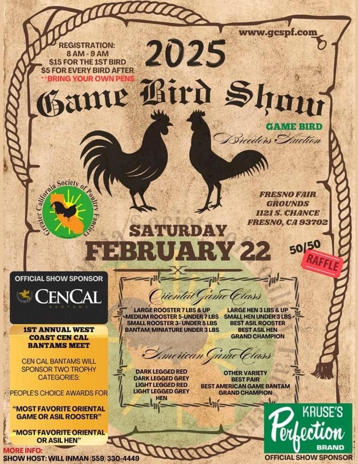 Flyer for 2025 Greater California Show Game Show