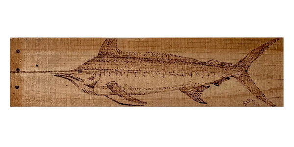 Wood Burned Marlin
