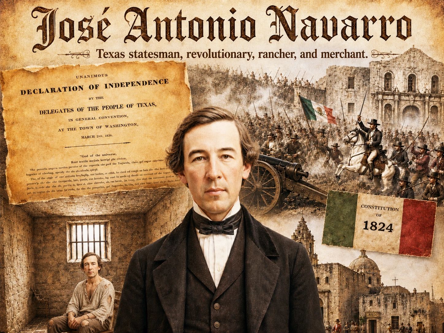 Portrait of José Antonio Navarro, Texas revolutionary and statesman.
