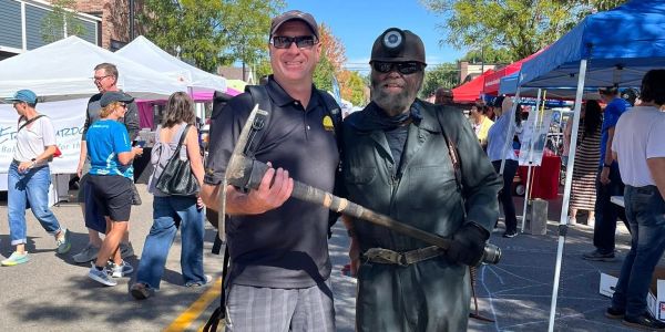 Biscuit Day 2025 with a coal miner.