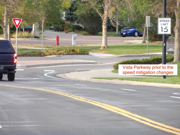 Vista Parkway and Mountain View Blvd prior to the speed mitigation