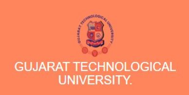 Logo of Gujarat Technological University on an orange background.