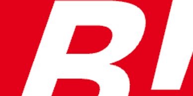 Close-up of white letter 'B' on red background.