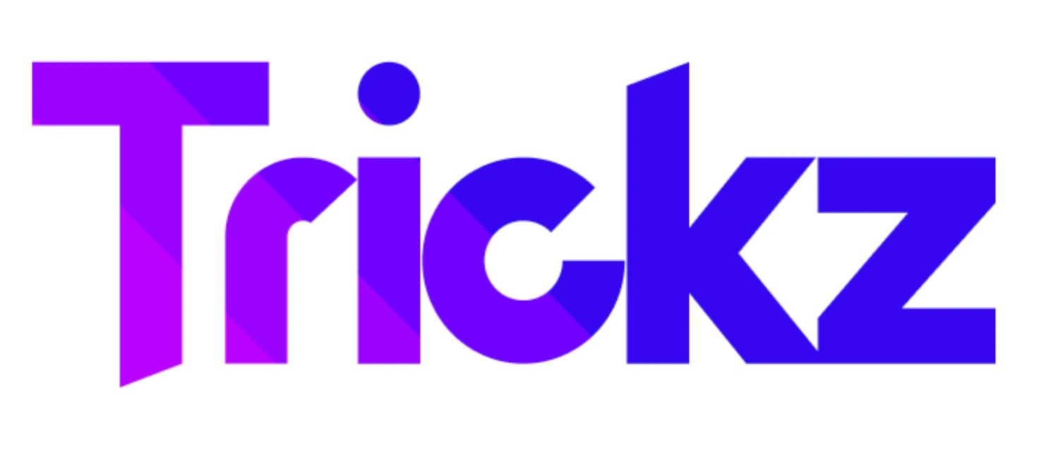 Stylized word "Trickz" in purple and blue gradient.
