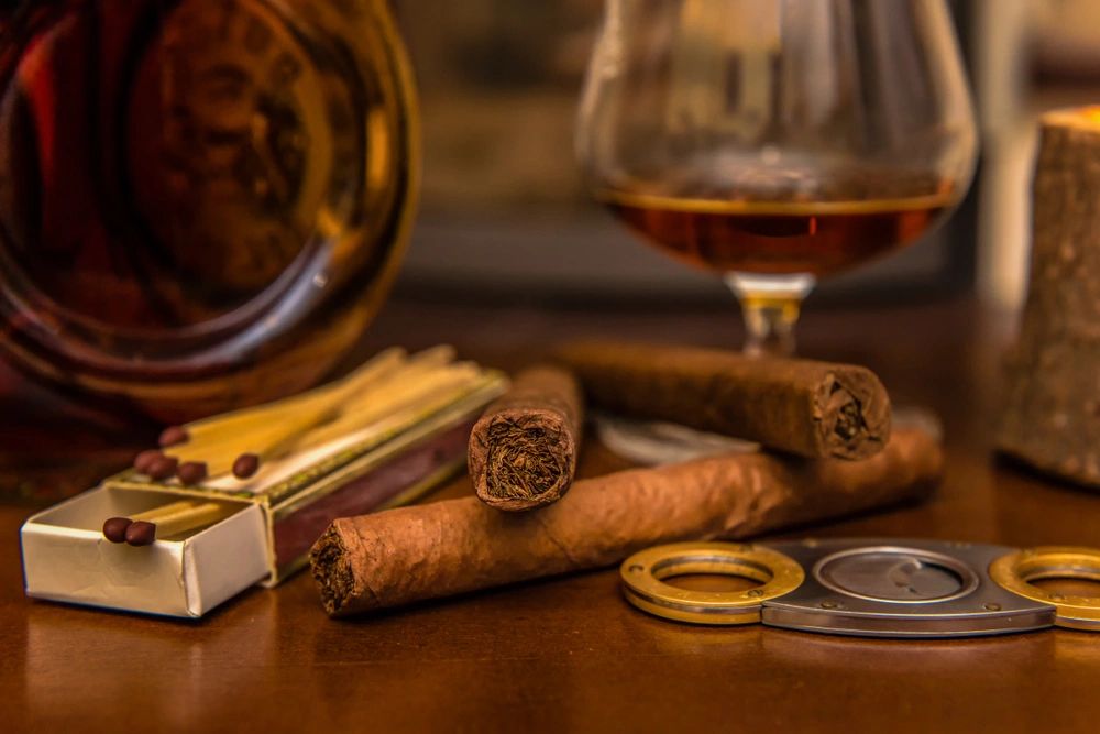Hand rolled cigars paired with bourbon