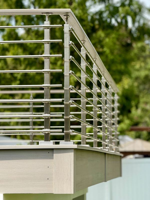 AGS Cascadia Stainless Steel Railings 
cocktail rail 
fascia design
PVC decking
azek timbertech