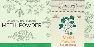 Hair Conditioner - Bindu's Methi Powder is a natural hair conditioner and helps detangle the hair le