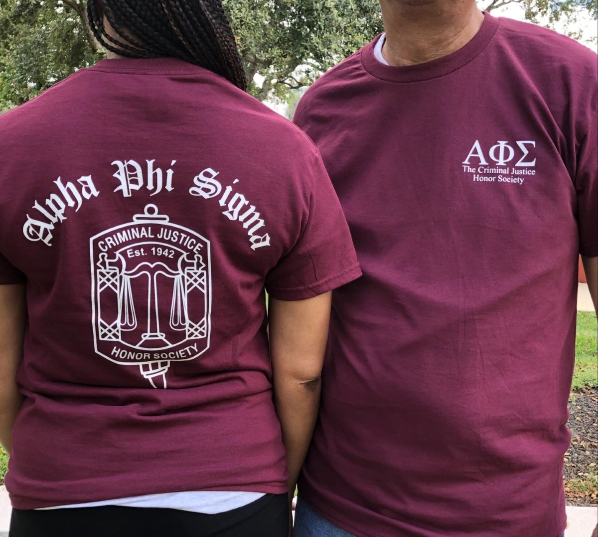 Alpha Phi Sigma Signature Key T-Shirt Maroon