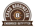 Logo for Craig Boddington Endorsed Outfitter with a brown and white design.