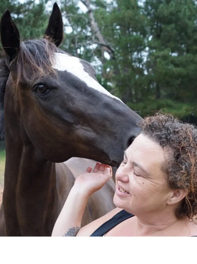 Horse Wisdom Equine Assisted Learning facilitator Kellie with Sharni